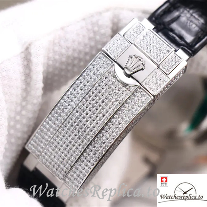 Swiss Rolex Submariner Replica Leather strap 40MM - WatchesReplica.is