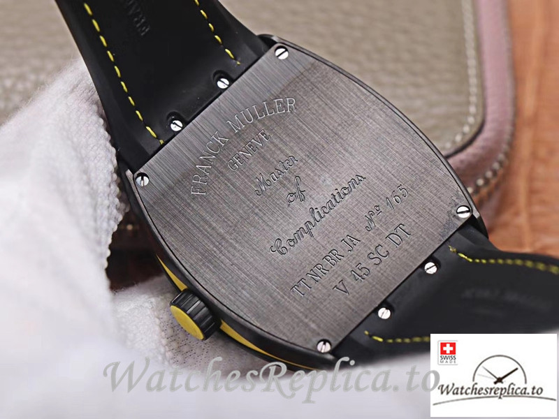 Swiss Franck Muller Vanguard Replica V.45.SC.DT.TT.NR.BR.JA Black Strap 45MM - WatchesReplica.is
