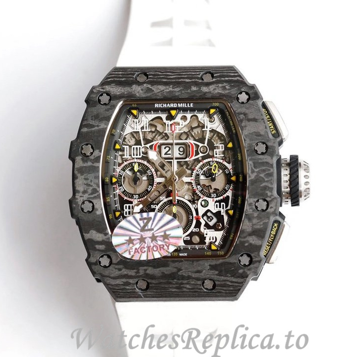 Richard Mille Replica RM011 Rubber strap 50MM - WatchesReplica.is