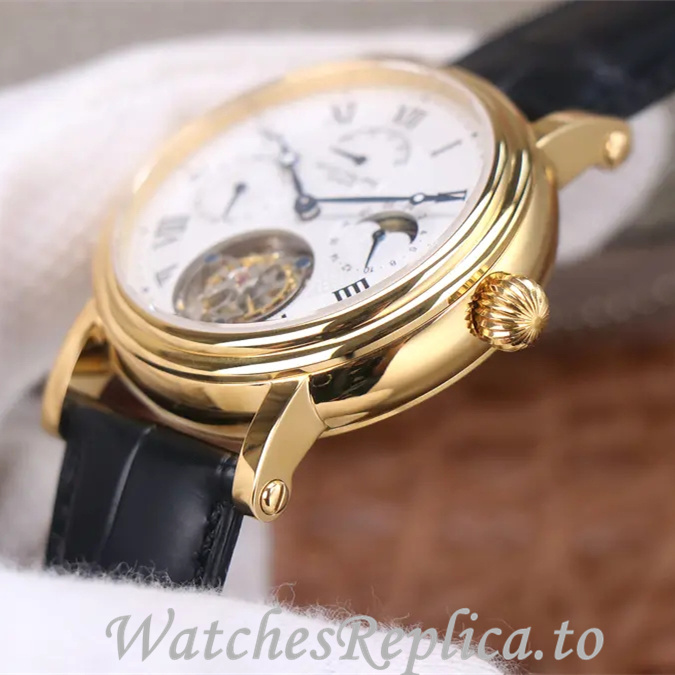 Patek Philippe Replica Complications Leather strap 42MM - WatchesReplica.is