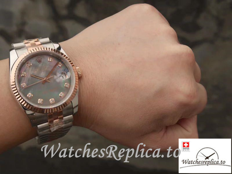 Swiss Rolex Datejust Replica 116233 005 Rose Gold Bezel 36MM - WatchesReplica.is