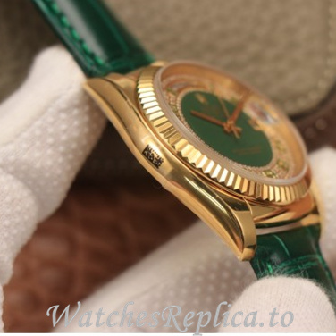 Swiss Rolex Day Date Replica 118138 Leather strap 36MM - WatchesReplica.is
