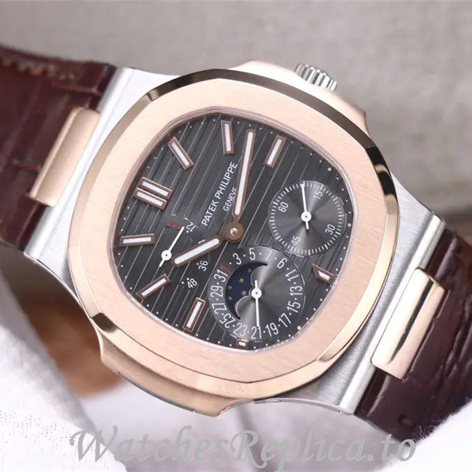 Patek Philippe Replica Nautilus 5712 Leather strap 40MM - WatchesReplica.is