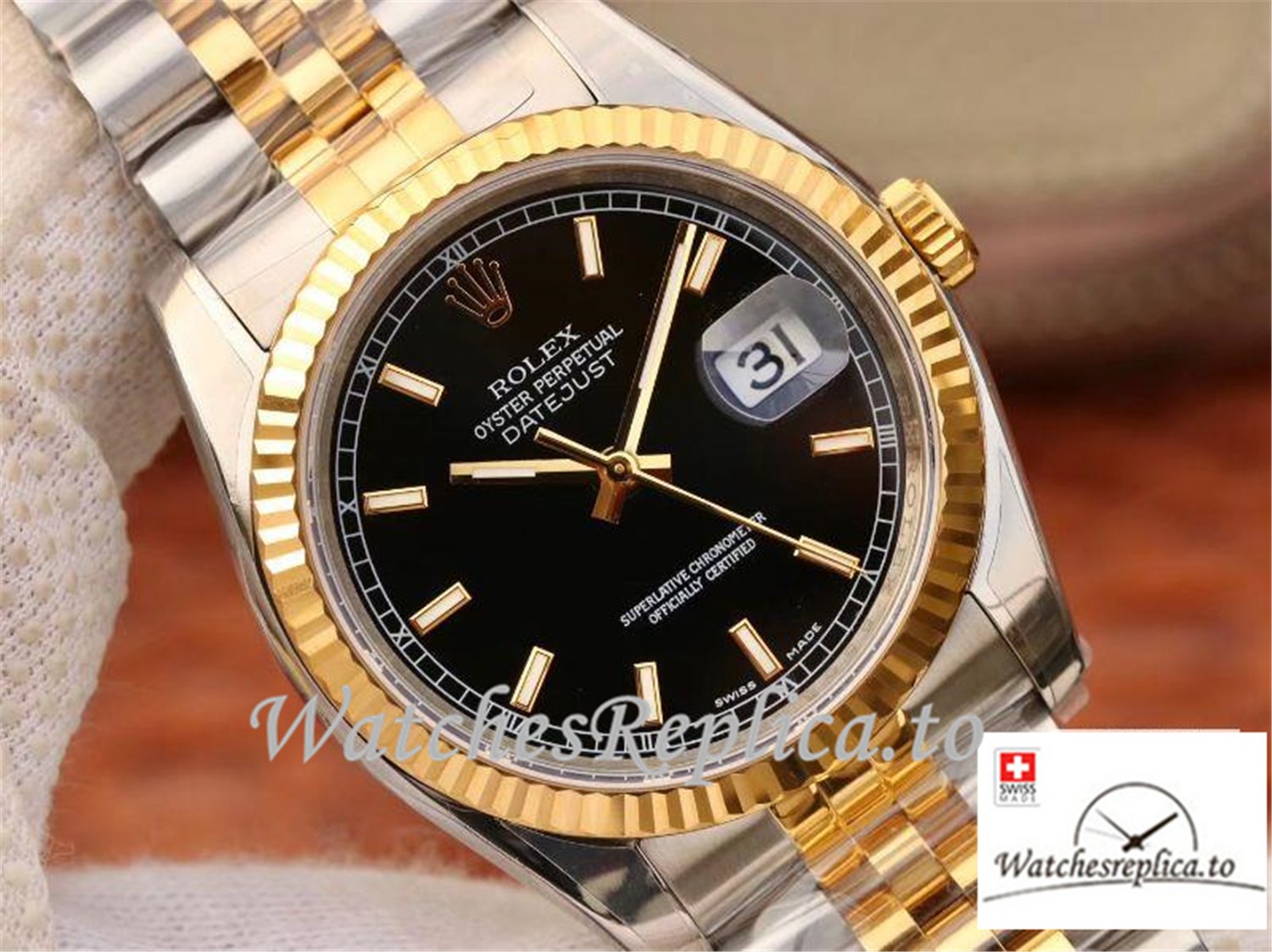 Swiss Rolex Datejust Replica 126233 Black Dial 36MM - WatchesReplica.is