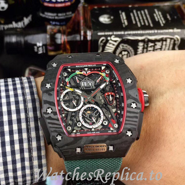 Richard Mille Replica RM011 Canvas strap 50MM - WatchesReplica.is