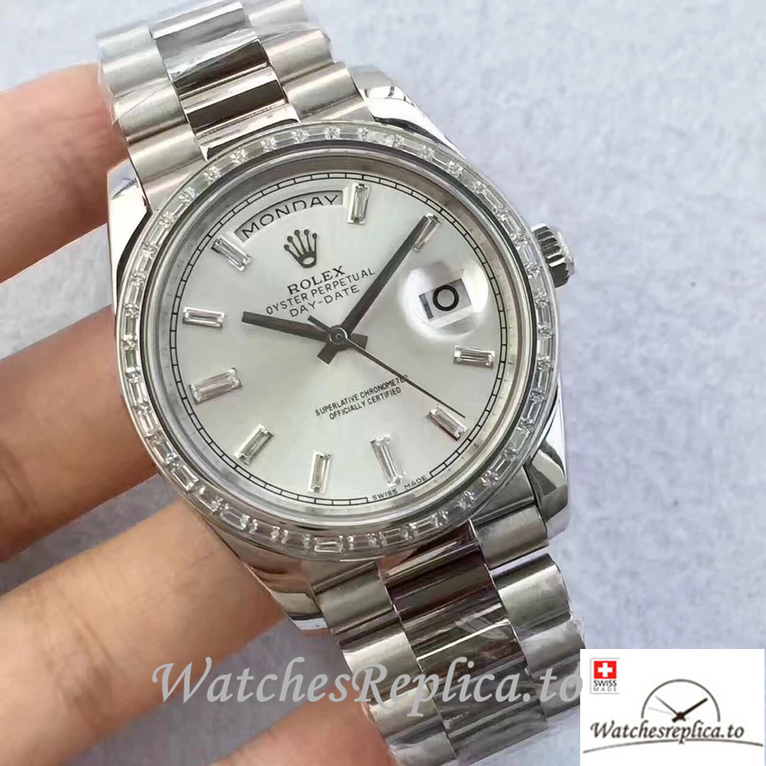Swiss Rolex Day-Date Replica 228396 Stainless steel strap 40MM - WatchesReplica.is