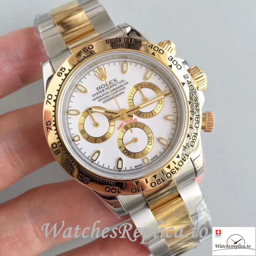 Swiss Rolex Daytona Cosmograph Replica 116503 003 Yellow Gold Strap 40MM - WatchesReplica.is