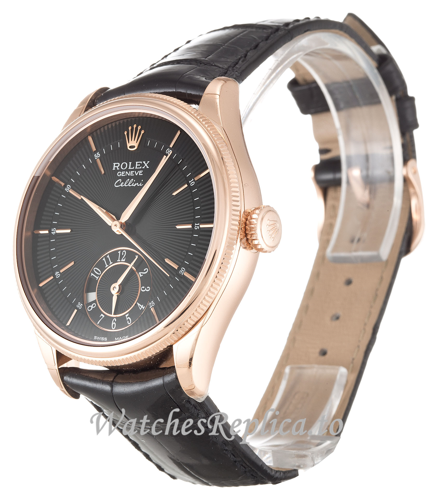 Rolex Cellini Black Dial 50525 39 MM - WatchesReplica.is