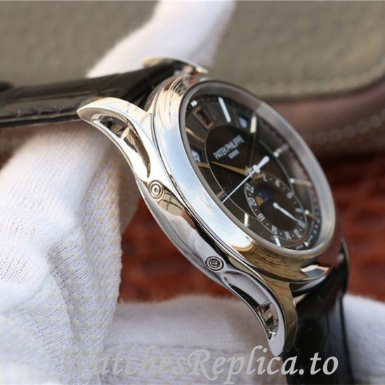 Patek Philippe Replica Complications 5205G Leather strap 40MM - WatchesReplica.is