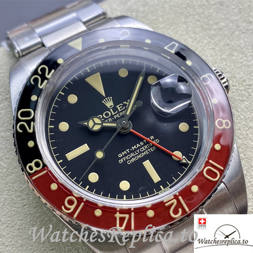 Swiss Rolex GMT Master 16710 Replica Stainless steel strap 40MM - WatchesReplica.is