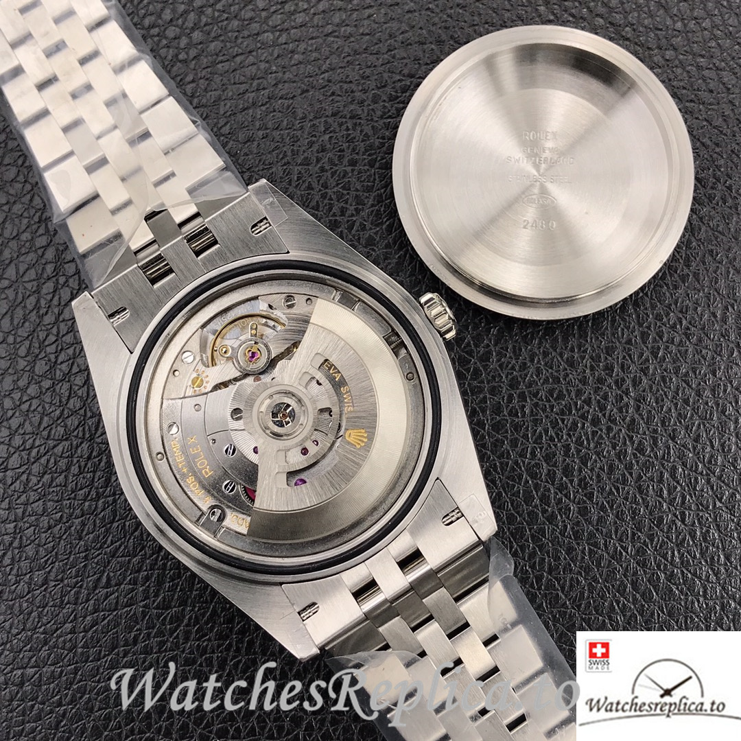 Swiss Rolex Datejust Replica Stainless steel strap 36MM Grey Dial Diamonds Marks - WatchesReplica.is