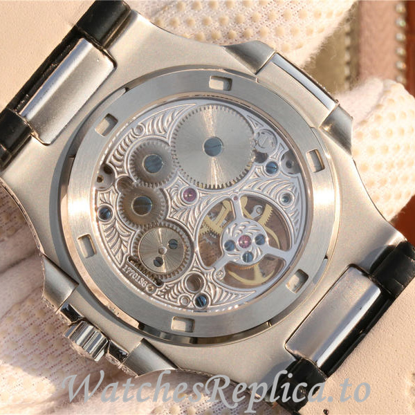Patek Philippe Replica Nautilus Leather strap 40MM - WatchesReplica.is