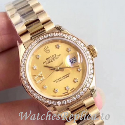 Swiss Rolex Datejust Replica 279174 Yellow Gold strap 28MM - WatchesReplica.is