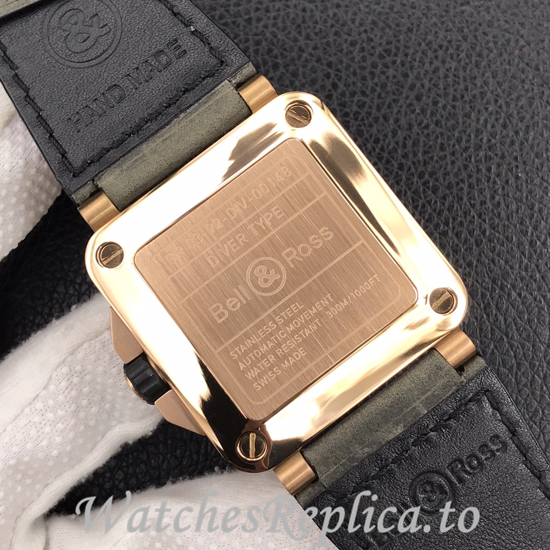 Bell Ross Replica BR 03 BR0392-D-G-BR/SCA Leather strap 42MM - WatchesReplica.is