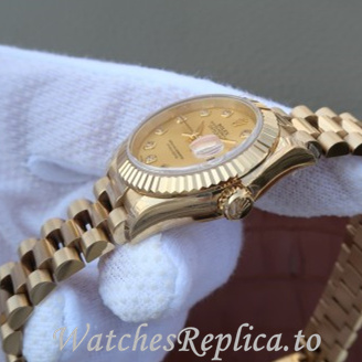 Swiss Rolex Datejust Replica 178278 Yellow Gold strap 31MM - WatchesReplica.is