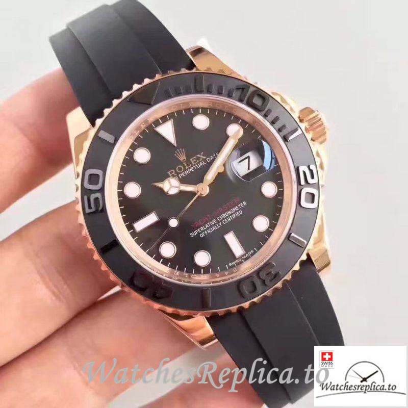Swiss Rolex Yacht Master Replica 116655 Black Bezel 40MM - WatchesReplica.is
