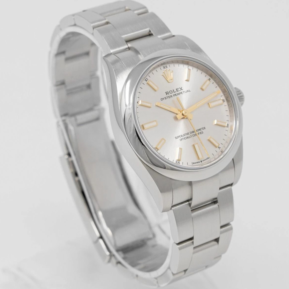 Rolex Oyster Perpetual 34mm Silver Dial 124200 - WatchesReplica.is
