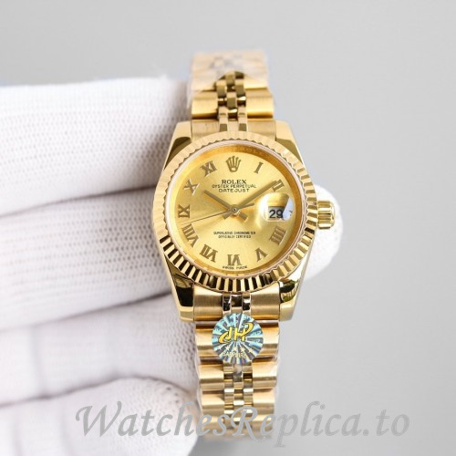 Swiss Rolex Datejust Replica 279383 Yellow Gold strap 28MM - WatchesReplica.is
