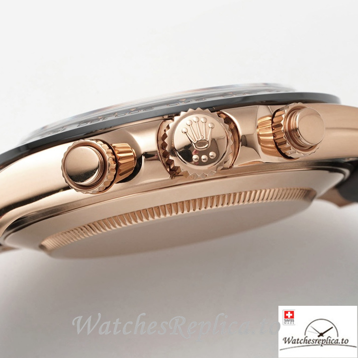 Swiss Rolex Daytona Replica Rubber strap 40MM Black Dial Diamonds Marks - WatchesReplica.is