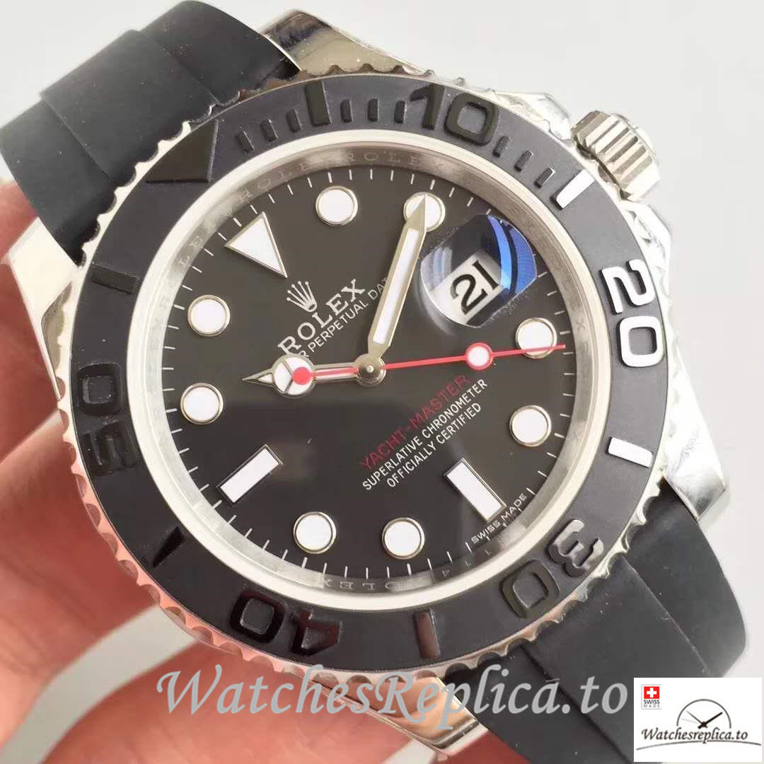 Swiss Rolex Yacht Master Replica 116655 001 Black Bezel 40MM - WatchesReplica.is