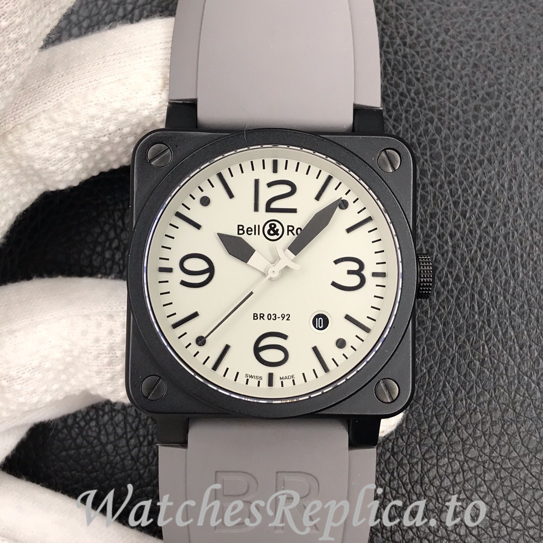 Bell Ross Replica BR 03 BR03-92 Rubber strap 42MM - WatchesReplica.is