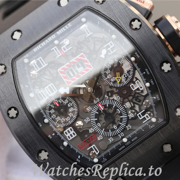 Richard Mille Replica RM011 Rubber strap 50MM - WatchesReplica.is