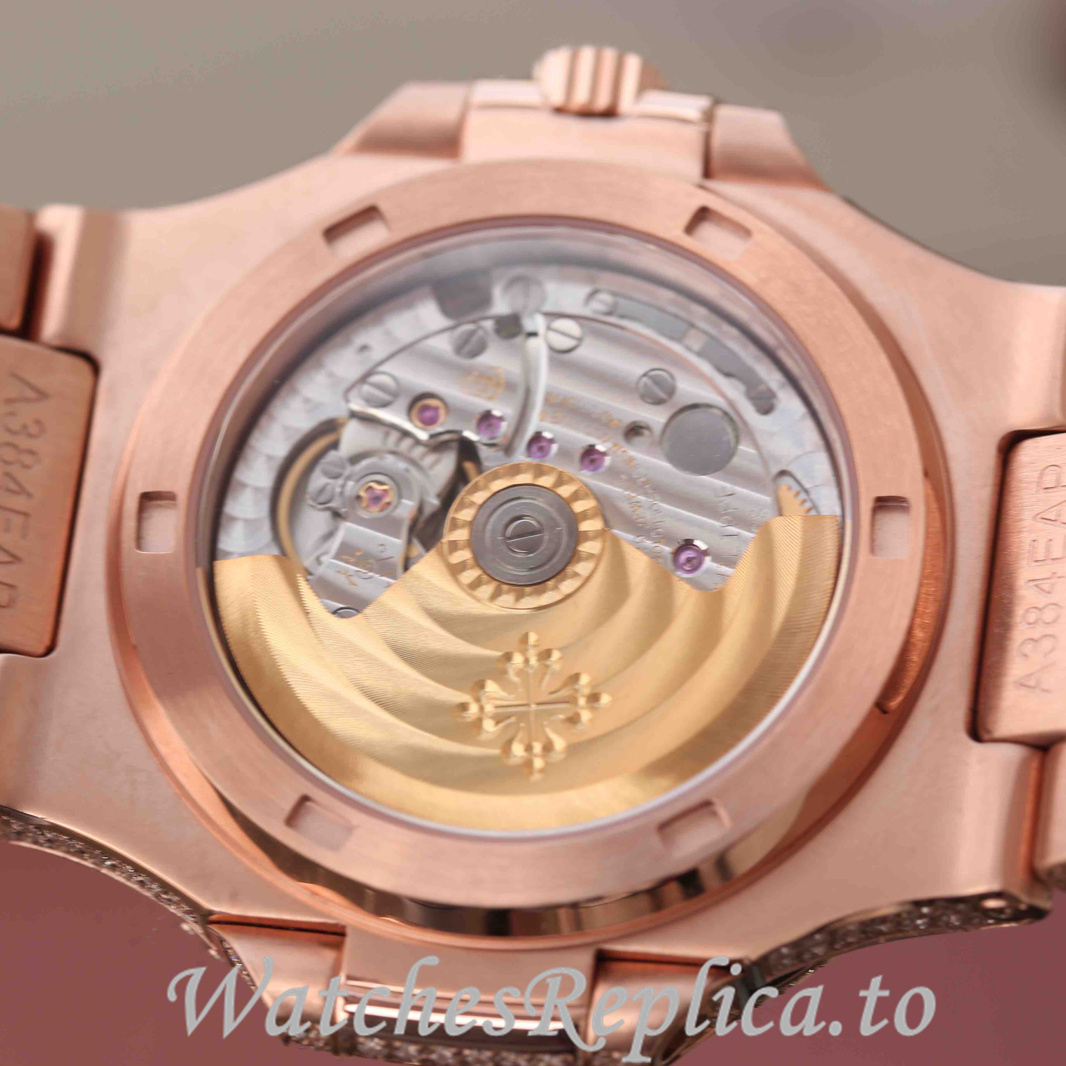 Patek Philippe Replica Nautilus Rose Gold strap 40MM - WatchesReplica.is