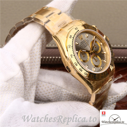 Swiss Rolex Daytona 116508 Yellow Gold strap 40MM - WatchesReplica.is