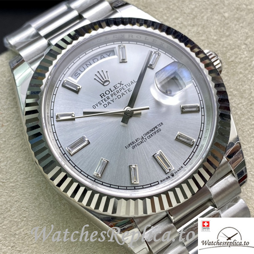 Swiss Rolex Day Date Replica 228239 Stainless steel strap 40MM - WatchesReplica.is