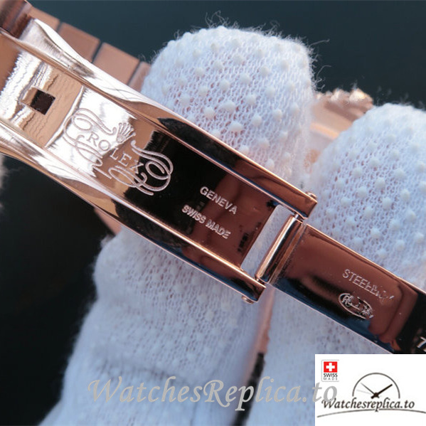 Swiss Rolex Day-Date Replica 218399 Rose Gold strap 41MM - WatchesReplica.is