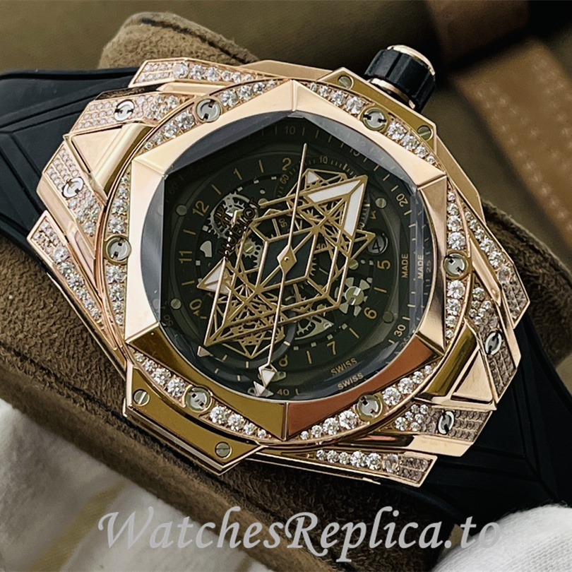 Hublot Replica Big Bang Sang Bleu II Rubber strap 45MM - WatchesReplica.is