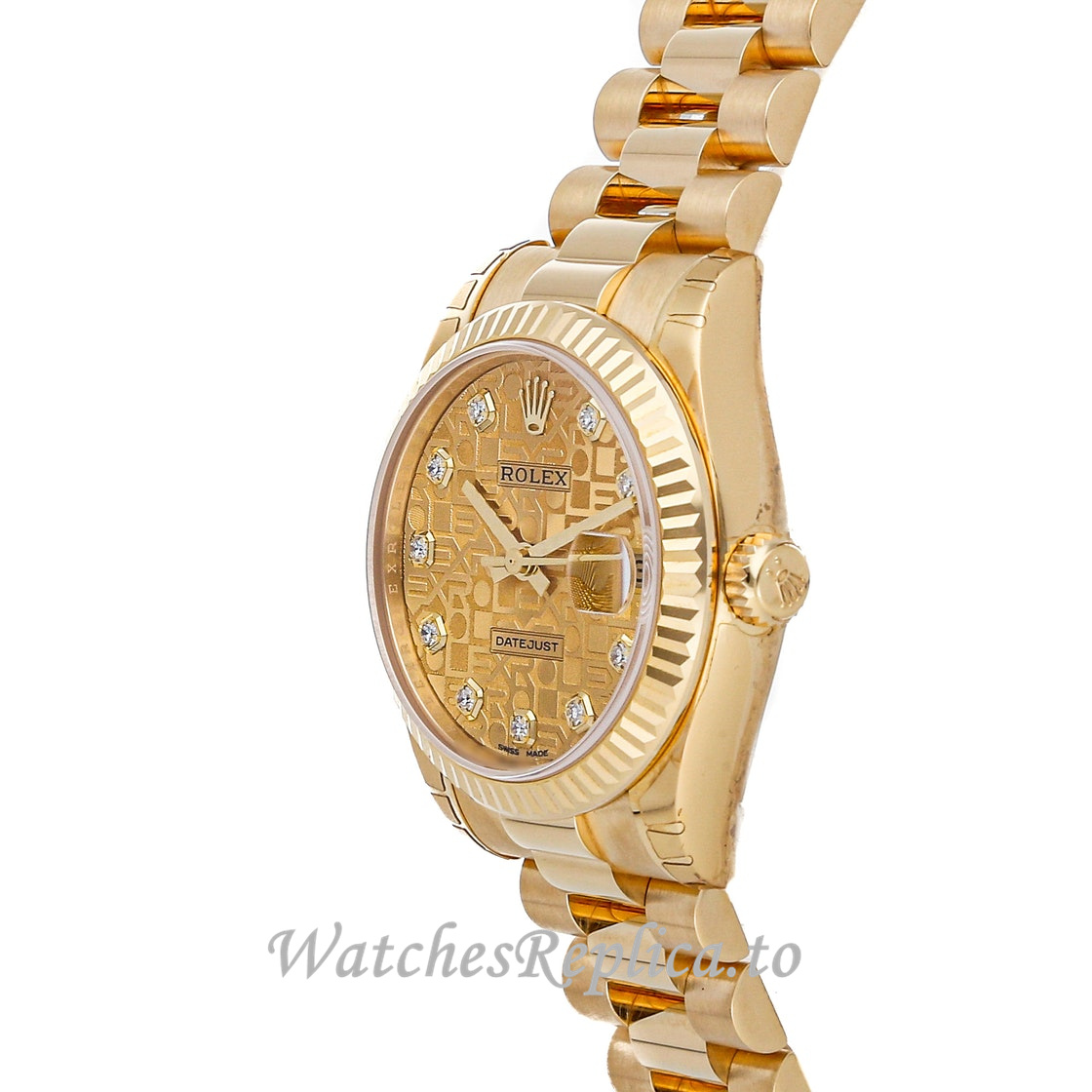 Replica Rolex Datejust 178278 31MM Diamond Markers Ladies Watch - WatchesReplica.is