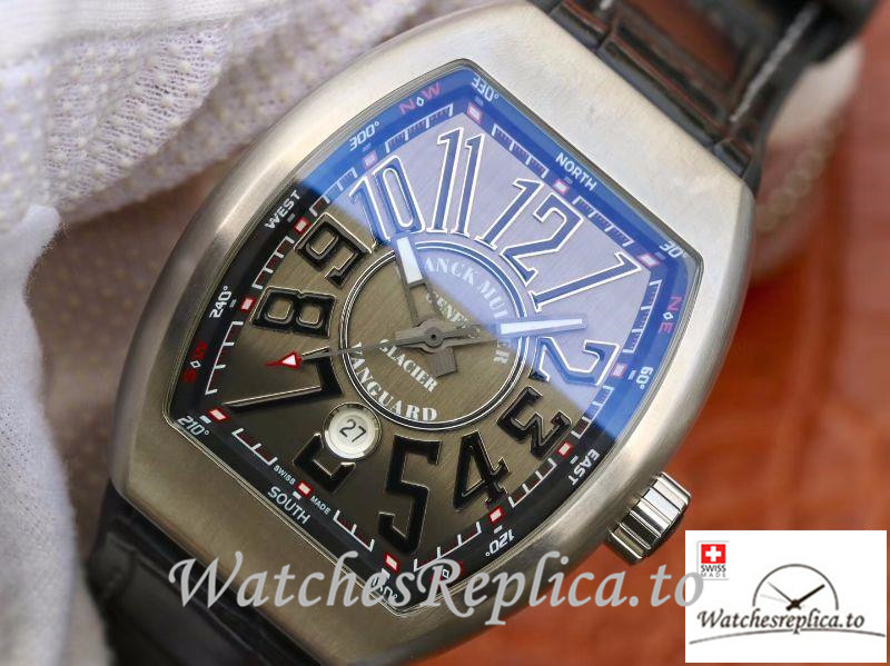Swiss Franck Muller Vanguard Replica V45-03 Black Strap 45MM - WatchesReplica.is