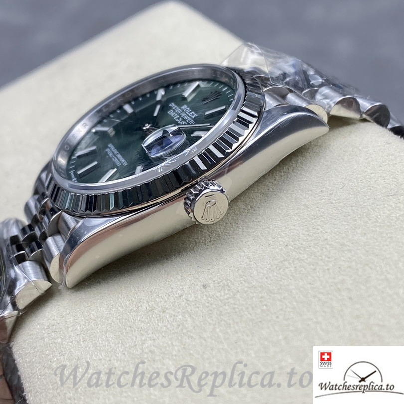 Swiss Rolex Datejust Replica 126234 Stainless steel strap 36MM Green Dial - WatchesReplica.is