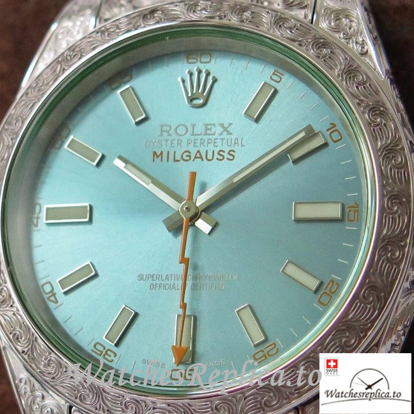 Swiss Rolex Milgauss Replica Stainless steel strap 40MM - WatchesReplica.is