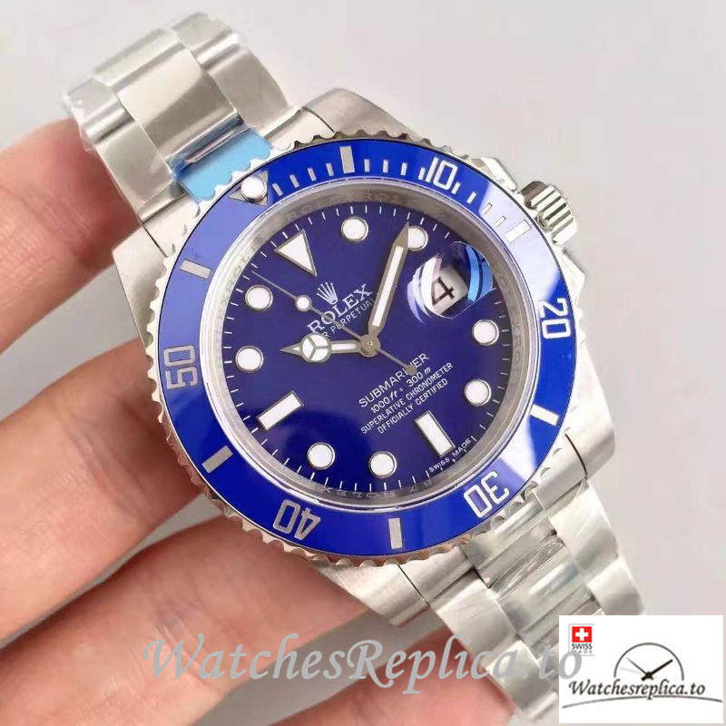 Swiss Rolex Submariner Date Replica 116619LB Silver Strap 40MM - WatchesReplica.is