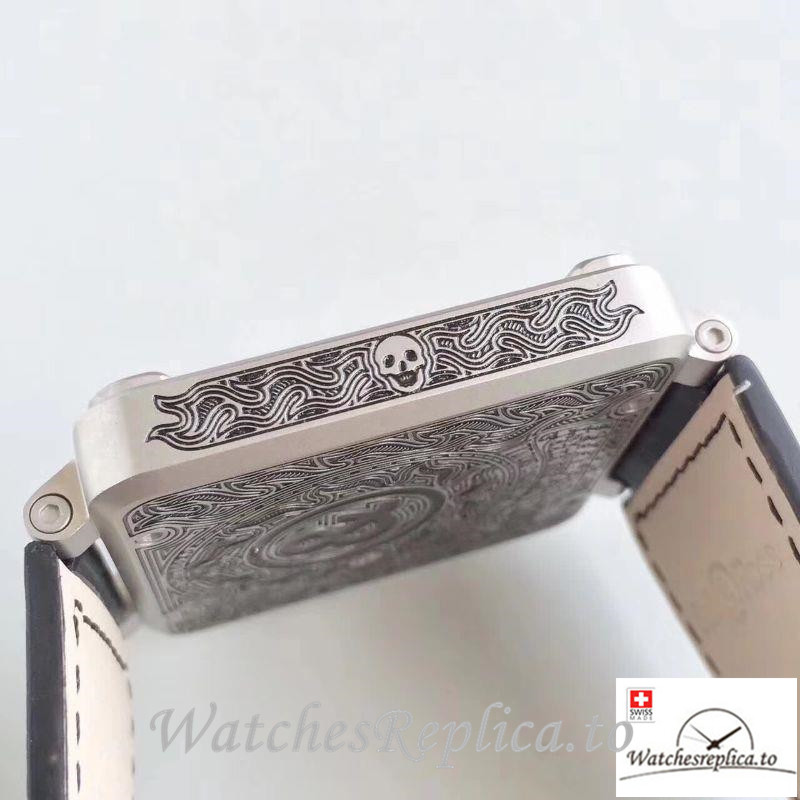 Swiss Bell & Ross Replica BR 01 001 Black Strap 46MM - WatchesReplica.is