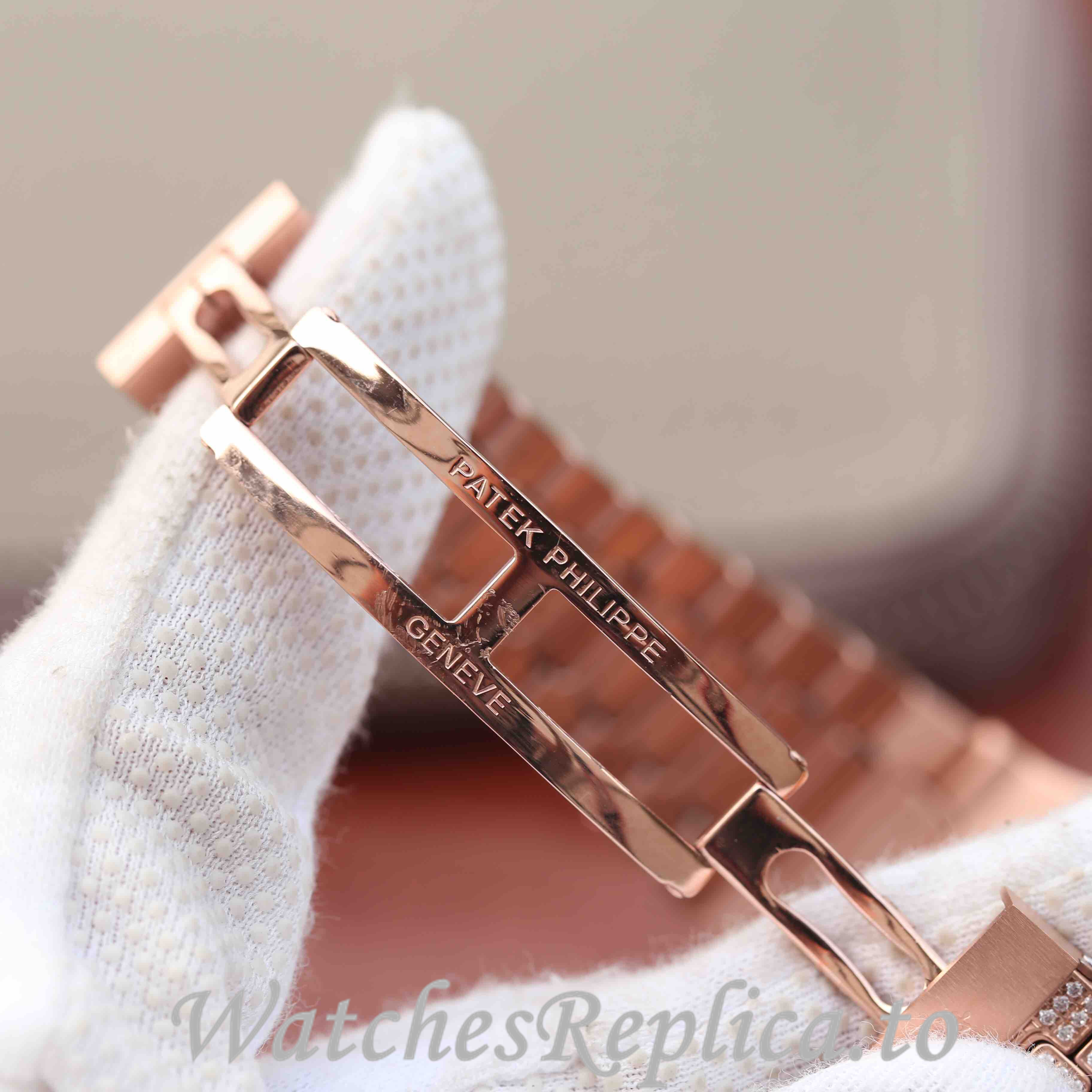 Patek Philippe Replica Nautilus Rose Gold strap 40MM - WatchesReplica.is