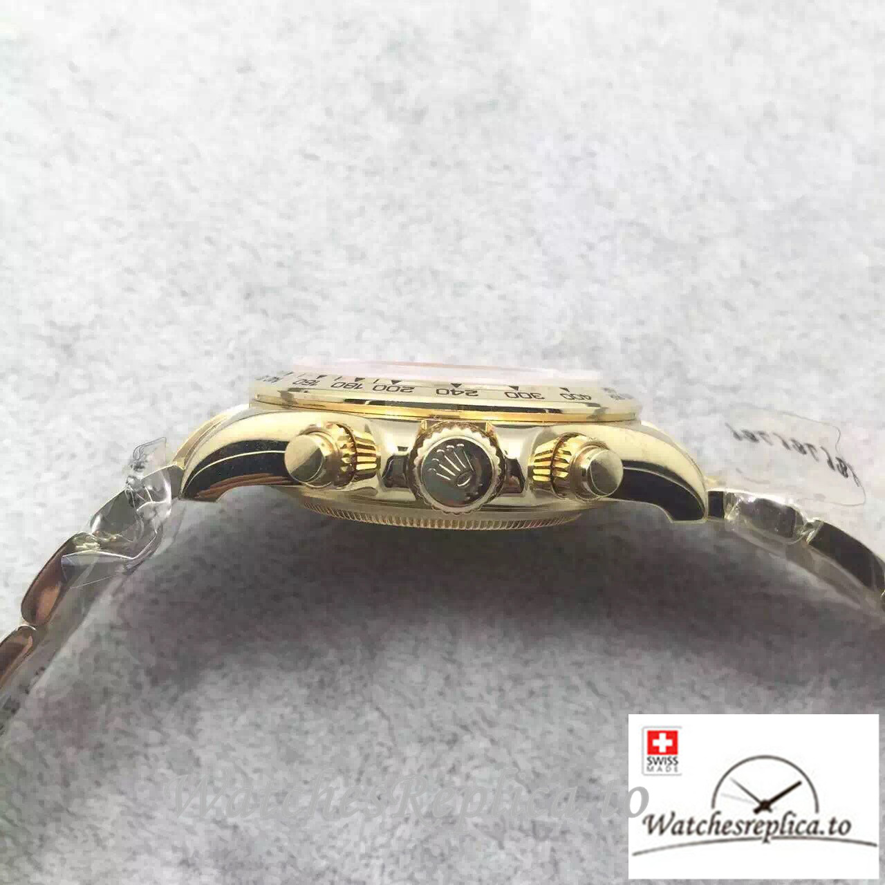 Swiss Rolex Daytona Replica 116528-8 Yellow Gold strap 40MM - WatchesReplica.is