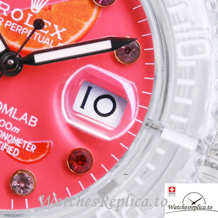 Swiss Rolex Submariner Replica Rubber strap 40MM PHANTOMLAB&ROLEX Red Dial - WatchesReplica.is