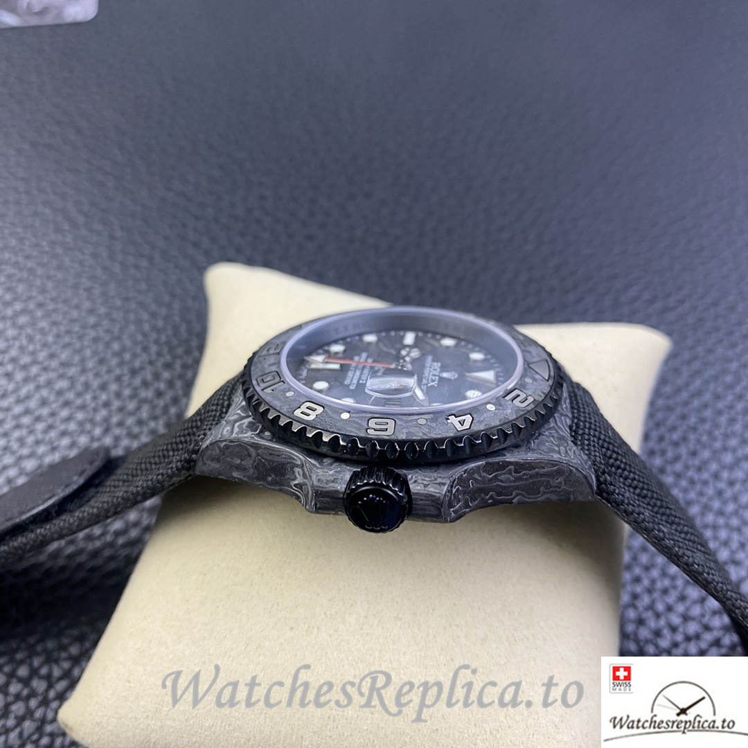 Swiss Rolex GMT Master Electro Carbon Carbon fiber strap 40MM - WatchesReplica.is