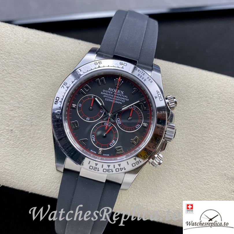 Swiss Rolex Daytona Replica Rubber strap 40MM Number Mareks - WatchesReplica.is