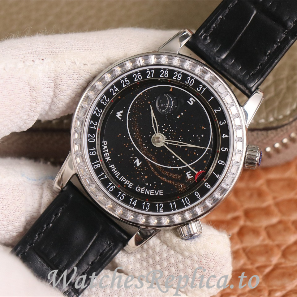 Patek Philippe Replica Complications 6104 Leather strap 44MM - WatchesReplica.is