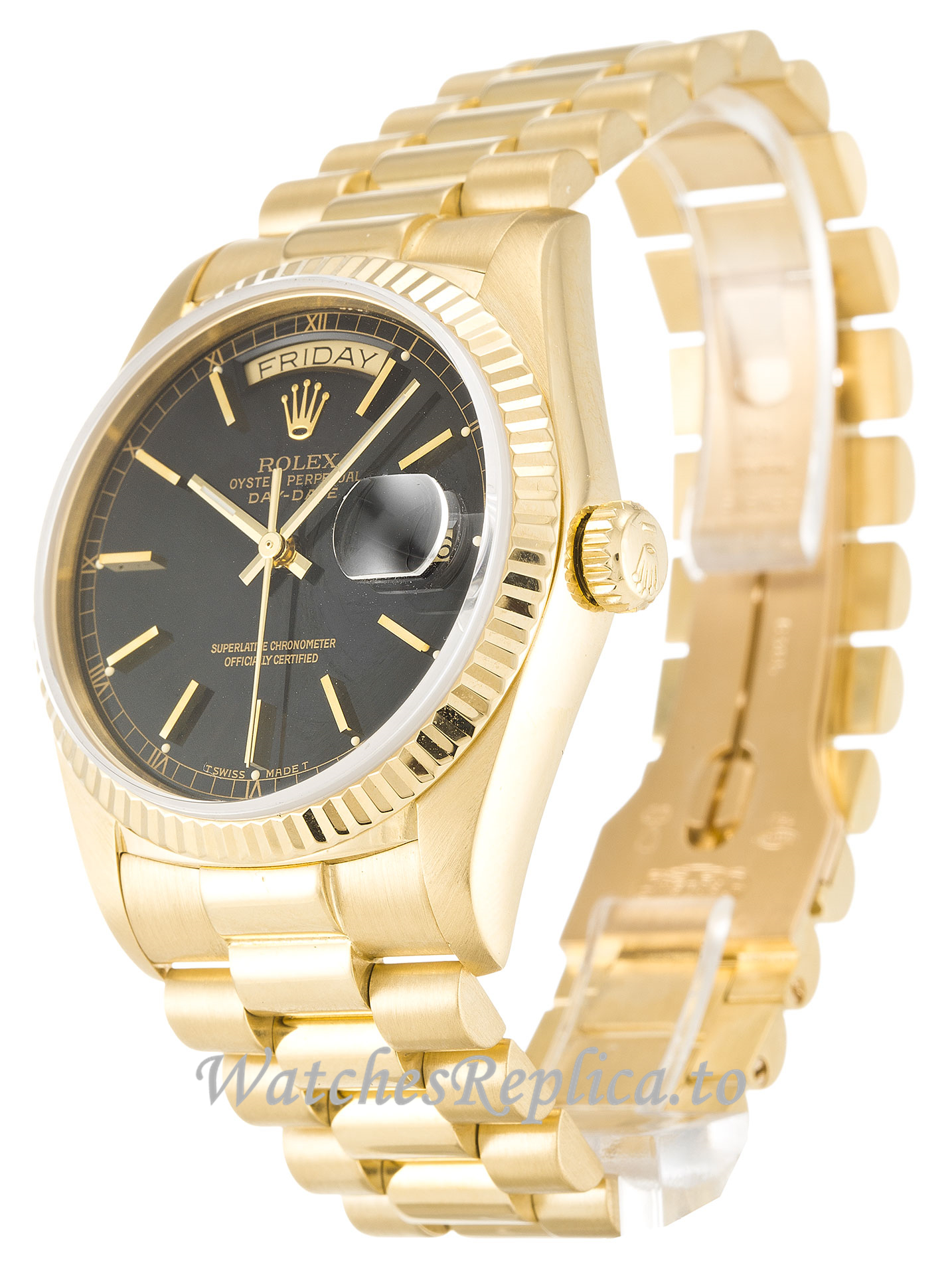 Rolex Day-Date Black Dial 18038 - WatchesReplica.is