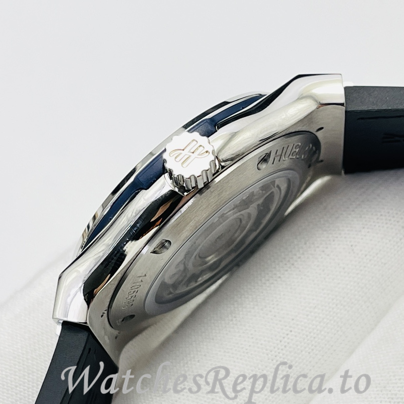 Hublot Replica Big Bang Sang Bleu Leather strap 42MM - WatchesReplica.is