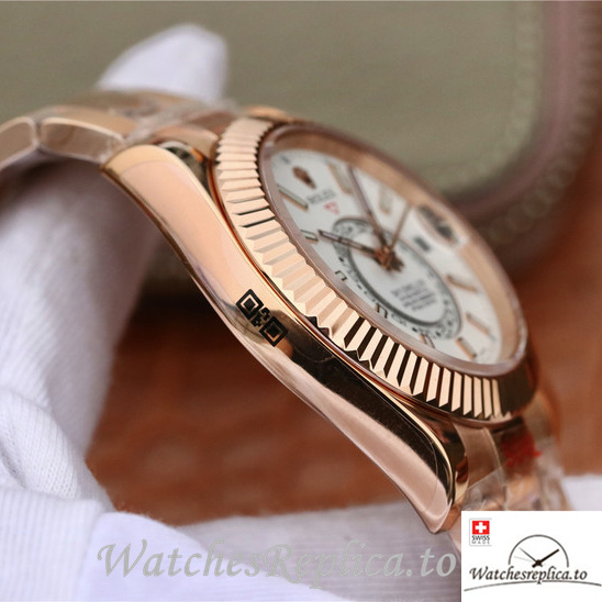 Swiss Rolex Oyster Perpetual Replica 326935-0005 Rose Gold strap 42MM - WatchesReplica.is