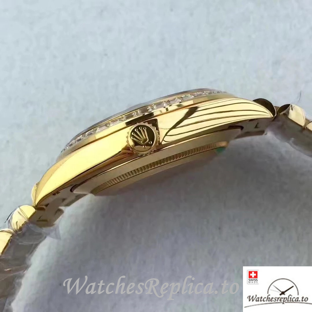 Swiss Rolex Day-Date Replica 228398 Yellow Gold strap 40MM - WatchesReplica.is