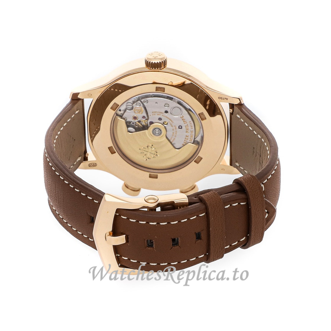 Replica Patek Philippe Calatrava Mens 18k Rose Gold 5524R-001 42MM - WatchesReplica.is