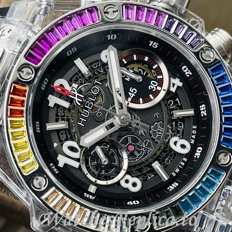 Hublot Replica 411.JX.4802.RT Rubber strap 45MM - WatchesReplica.is