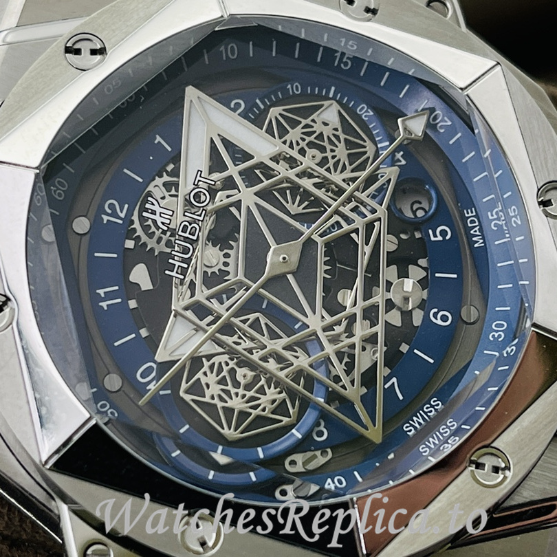 Hublot Replica Big Bang Sang Bleu II Rubber strap 45MM - WatchesReplica.is
